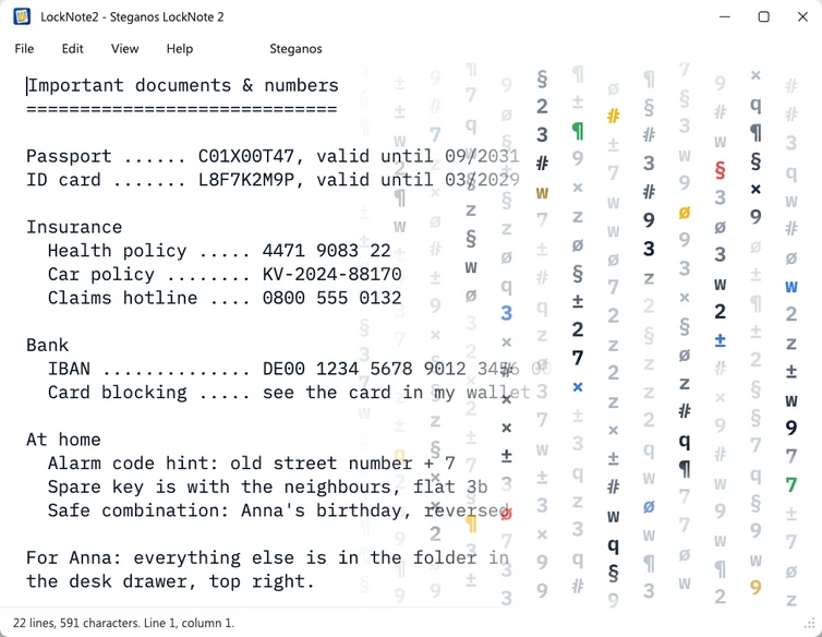 Steganos LockNote 2 — turvallinen salaus
